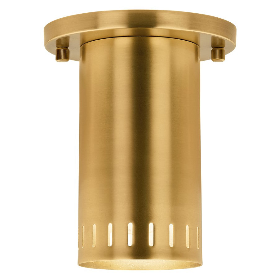 Kichler Ruehl 5.5in 1-Light Flush Mount | Modern Lacquered Brass | Entryway & Hallway | 6.75in H | Model 52842LBR
