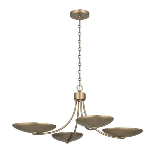 Kichler Palmela 32in 4-Light XL Convertible Chandelier | Modern Champagne Bronze Steel | Dining Room & Living Room | 12.5 in H | Model 52854CPZ