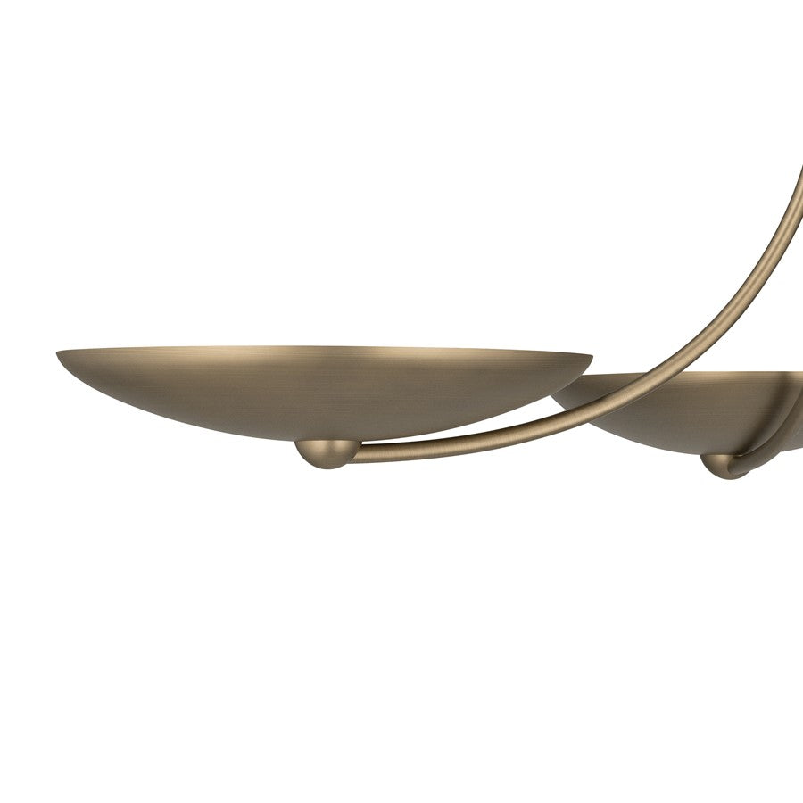 Kichler Palmela 32in 4-Light XL Convertible Chandelier | Modern Champagne Bronze Steel | Dining Room & Living Room | 12.5 in H | Model 52854CPZ