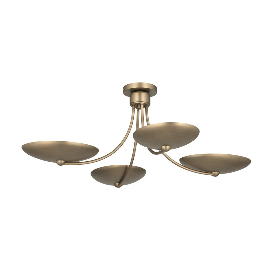 Kichler Palmela 32in 4-Light XL Convertible Chandelier | Modern Champagne Bronze Steel | Dining Room & Living Room | 12.5 in H | Model 52854CPZ