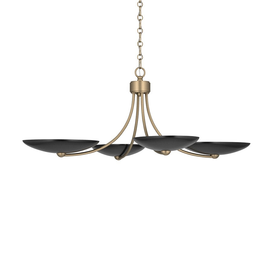 Kichler Palmela 32in 4-Light XL Convertible Chandelier | Modern Champagne Bronze and Black Metal Shades | Dining Room & Living | Model 52854CPZBK