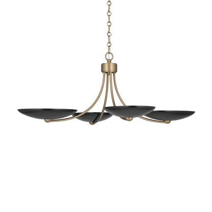 Kichler Palmela 32in 4-Light XL Convertible Chandelier | Modern Champagne Bronze and Black Metal Shades | Dining Room & Living | Model 52854CPZBK