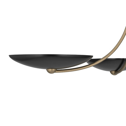 Kichler Palmela 32in 4-Light XL Convertible Chandelier | Modern Champagne Bronze and Black Metal Shades | Dining Room & Living | Model 52854CPZBK