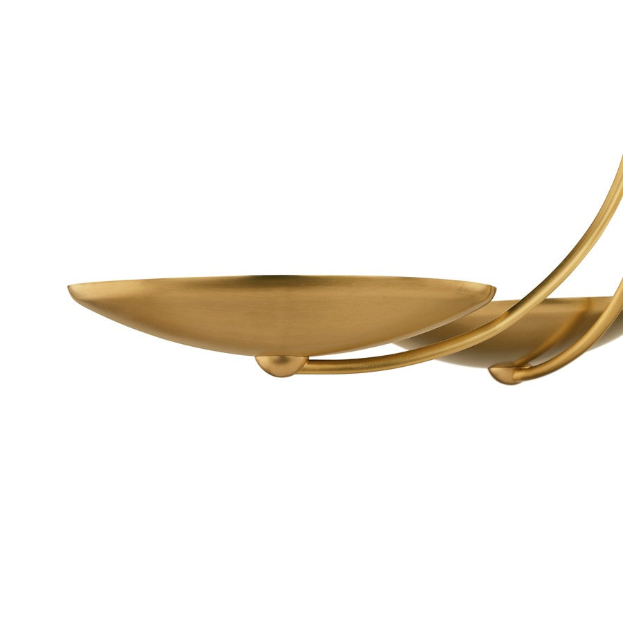 Kichler Palmela 32in 4-Light XL Convertible Chandelier | Modern Lacquered Brass and Metal Shade | Dining Room & Living Room | Model 52854LBR