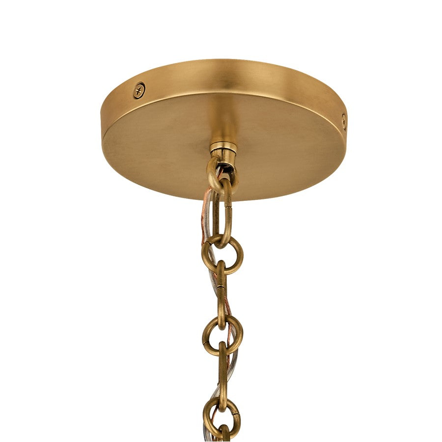 Kichler Palmela 32in 4-Light XL Convertible Chandelier | Modern Lacquered Brass and Metal Shade | Dining Room & Living Room | Model 52854LBR