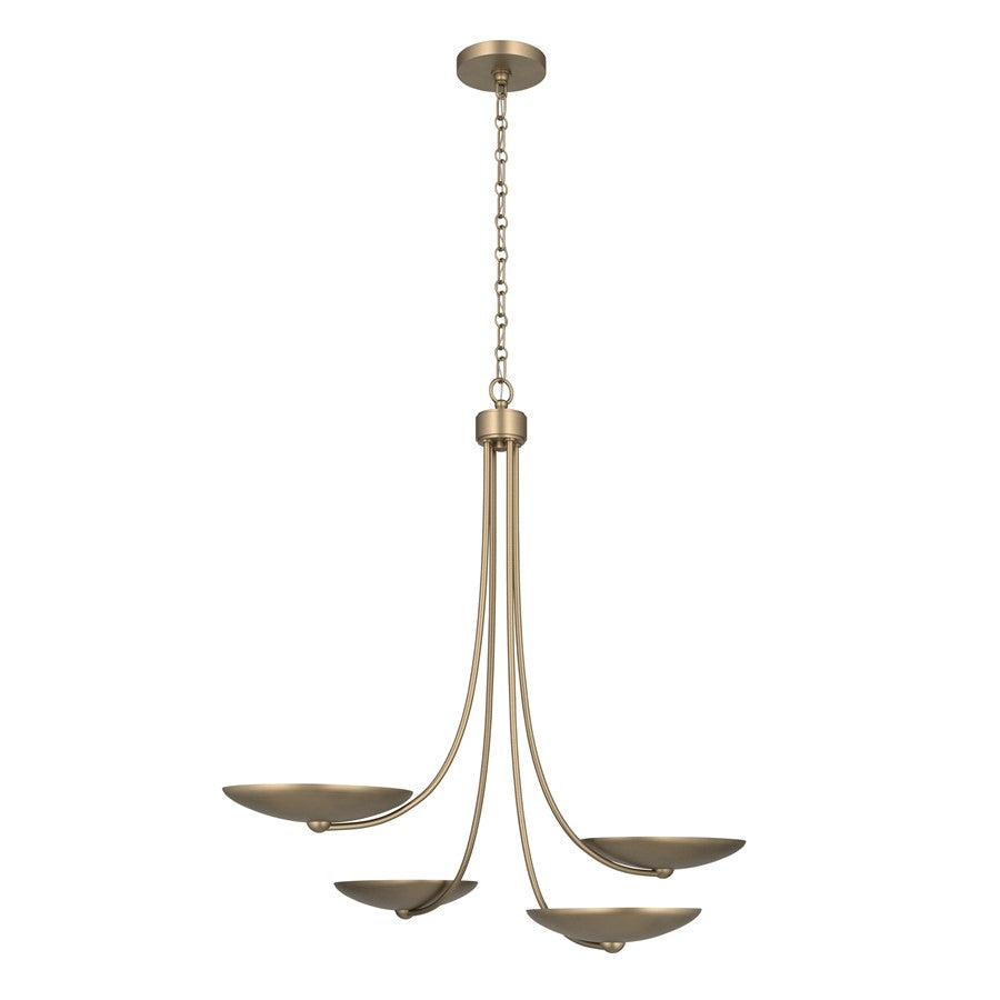 Kichler Palmela 32in 4-Light Chandelier | Modern Champagne Bronze Steel | Dining Room & Living Room | 30.5 in H | Model 52855CPZ