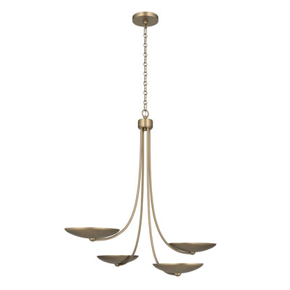 Kichler Palmela 32in 4-Light Chandelier | Modern Champagne Bronze Steel | Dining Room & Living Room | 30.5 in H | Model 52855CPZ