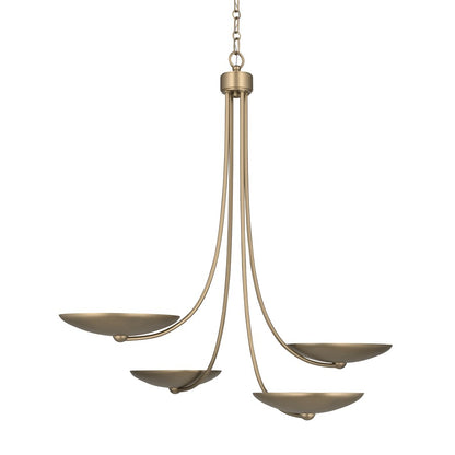 Kichler Palmela 32in 4-Light Chandelier | Modern Champagne Bronze Steel | Dining Room & Living Room | 30.5 in H | Model 52855CPZ