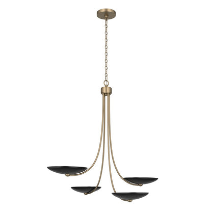 Kichler Palmela 32in 4-Light Chandelier | Modern Champagne Bronze and Black Metal | Dining Room & Living Room | 30.5in H | Model 52855CPZBK