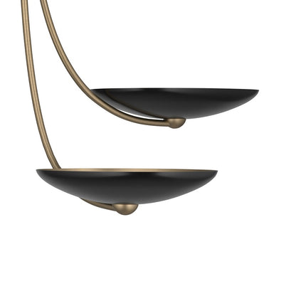 Kichler Palmela 32in 4-Light Chandelier | Modern Champagne Bronze and Black Metal | Dining Room & Living Room | 30.5in H | Model 52855CPZBK
