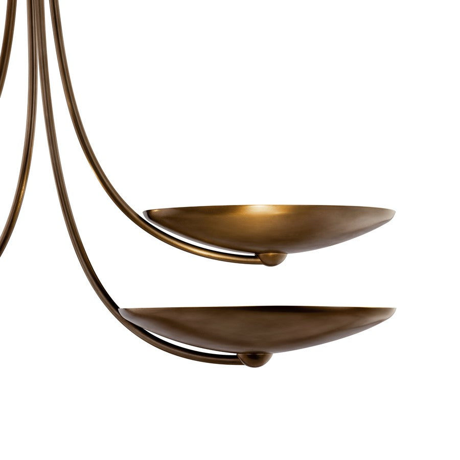 Kichler Palmela 32in 4-Light Chandelier | Modern Lacquered Brass and Bronze | Dining Room & Living Room | H 30 in | Model 52855LBRLBZ