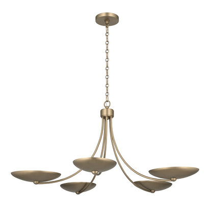 Kichler Palmela 40in 5-Light Chandelier | Modern Champagne Bronze Steel | Dining Room & Living Room | 18 in H | Model 52856CPZ