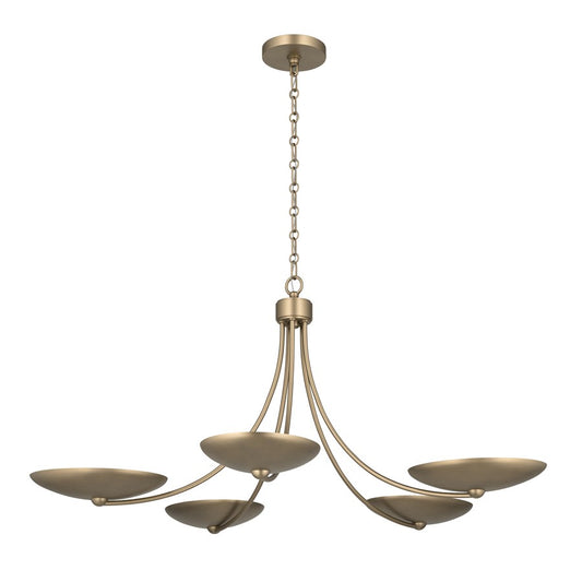 Kichler Palmela 40in 5-Light Chandelier | Modern Champagne Bronze Steel | Dining Room & Living Room | 18 in H | Model 52856CPZ
