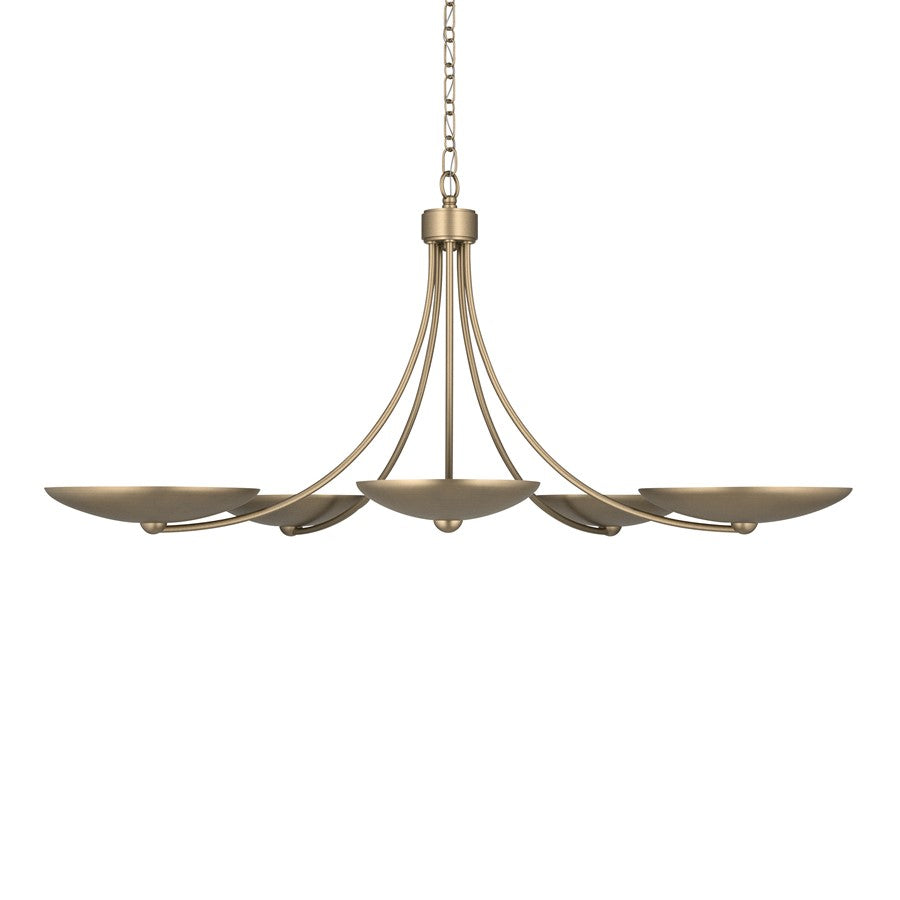 Kichler Palmela 40in 5-Light Chandelier | Modern Champagne Bronze Steel | Dining Room & Living Room | 18 in H | Model 52856CPZ