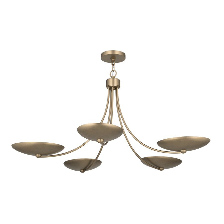 Kichler Palmela 40in 5-Light Chandelier | Modern Champagne Bronze Steel | Dining Room & Living Room | 18 in H | Model 52856CPZ