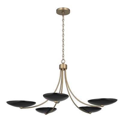 Kichler Palmela 40in 5-Light Chandelier | Modern Champagne Bronze and Black Metal Shades | Dining Room & Living Room | Model 52856CPZBK