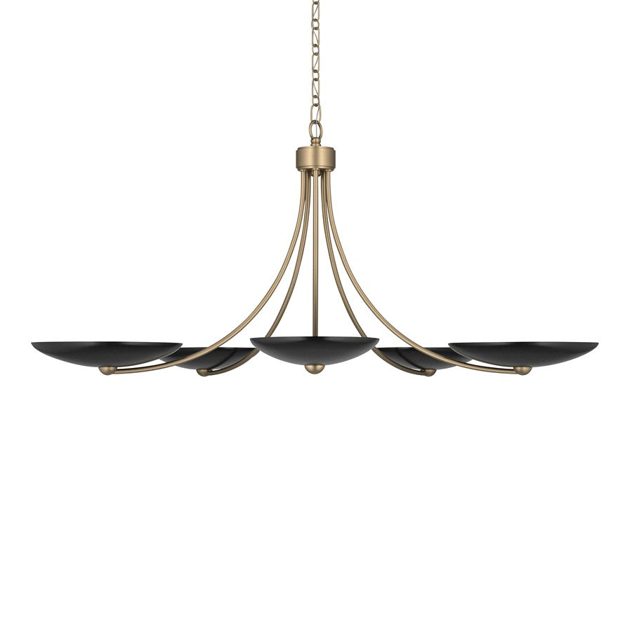 Kichler Palmela 40in 5-Light Chandelier | Modern Champagne Bronze and Black Metal Shades | Dining Room & Living Room | Model 52856CPZBK