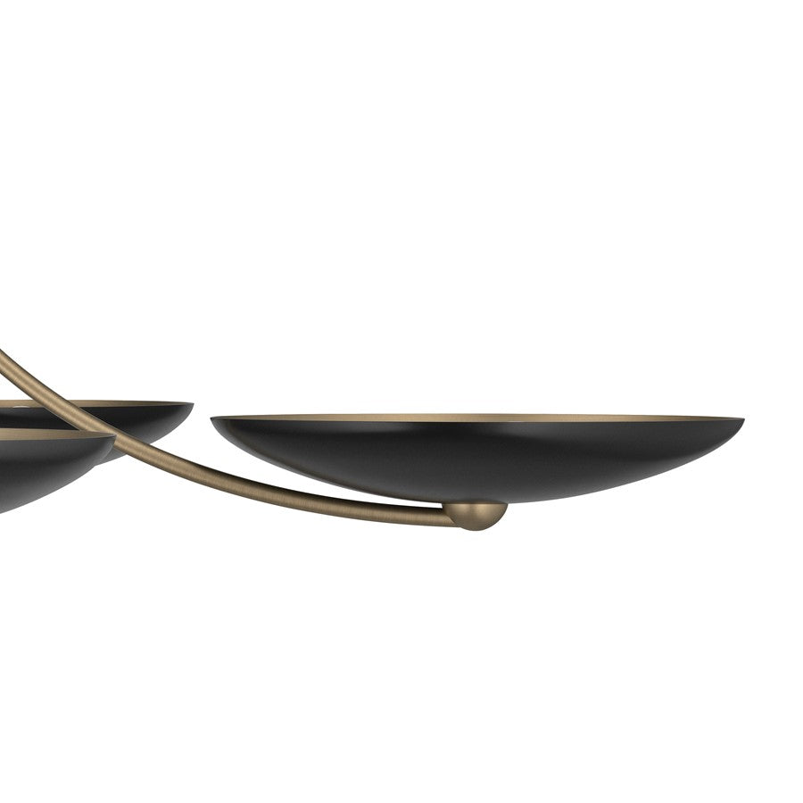 Kichler Palmela 40in 5-Light Chandelier | Modern Champagne Bronze and Black Metal Shades | Dining Room & Living Room | Model 52856CPZBK