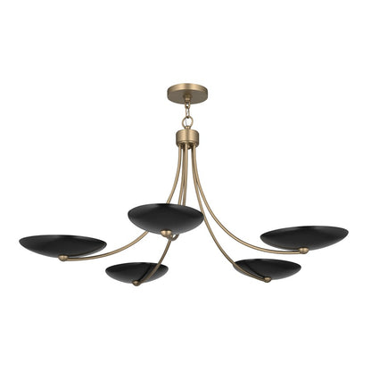 Kichler Palmela 40in 5-Light Chandelier | Modern Champagne Bronze and Black Metal Shades | Dining Room & Living Room | Model 52856CPZBK