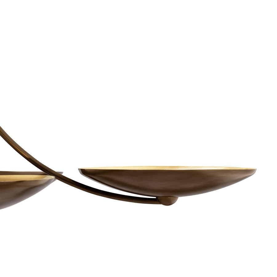 Kichler Palmela 40in 5-Light Chandelier | Modern Lacquered Bronze and Lacquered Brass Metal | Dining Room & Living Room | Model 52856LBRLBZ