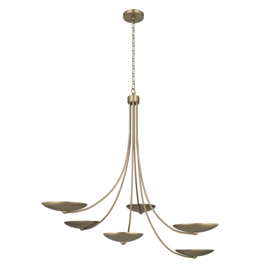 Kichler Palmela 45.75in 6-Light XL Chandelier | Modern Champagne Bronze Steel | Dining Room & Living Room | 39.5 in H | Model 52857CPZ