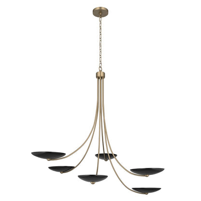 Kichler Palmela 45.75in 6-Light XL Chandelier | Modern Contemporary Champagne Bronze and Black | Dining Room & Living Room | Model 52857CPZBK