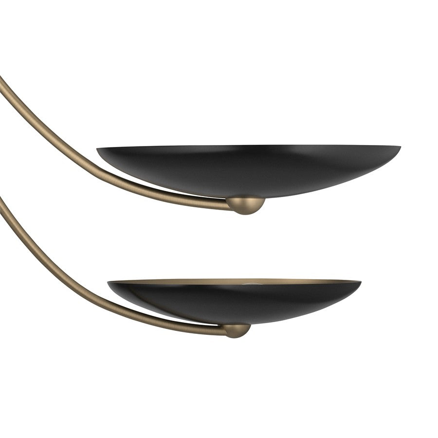 Kichler Palmela 45.75in 6-Light XL Chandelier | Modern Contemporary Champagne Bronze and Black | Dining Room & Living Room | Model 52857CPZBK