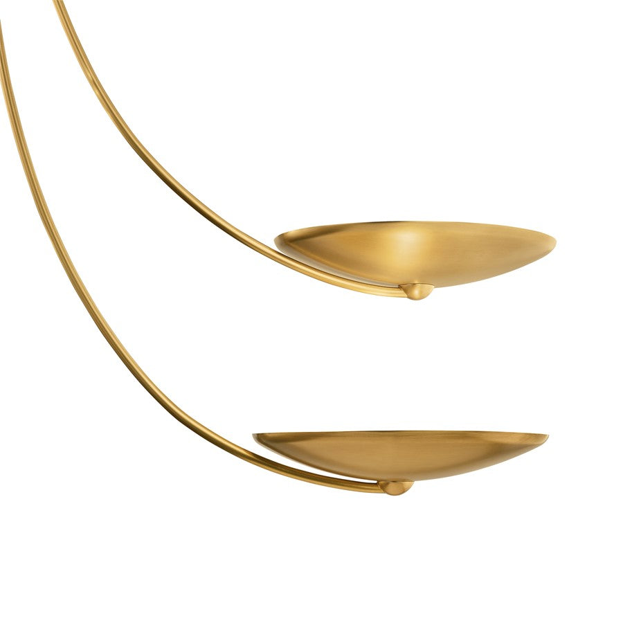 Kichler Palmela 46in 6-Light XL Chandelier | Modern Lacquered Brass Metal | Dining Room & Living Room | 39in H | Model 52857LBR