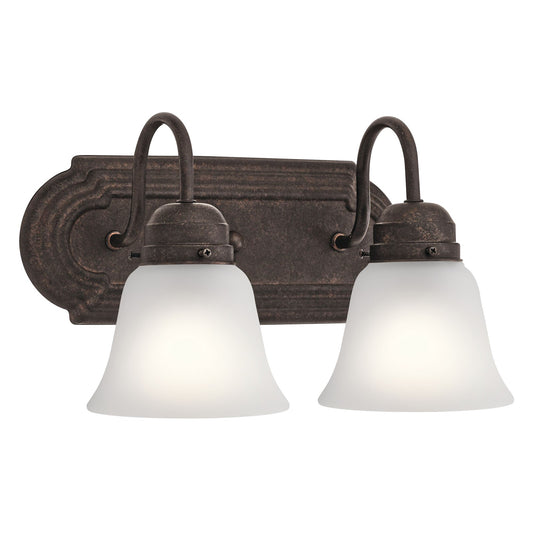 Kichler 2-Light Bath Vanity Light | Traditional Tannery Bronze | Bathroom & Powder Room | 12.25 x 8 x 8 in | Model 5336TZS