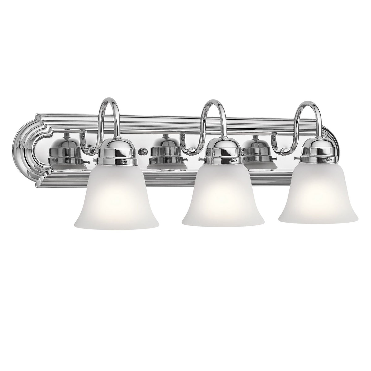 Kichler 3-Light Bathroom Vanity Light | Traditional Chrome Finish | Bathroom Vanity & Powder Room | 24 x 8 x 8 in | Model 5337CHS