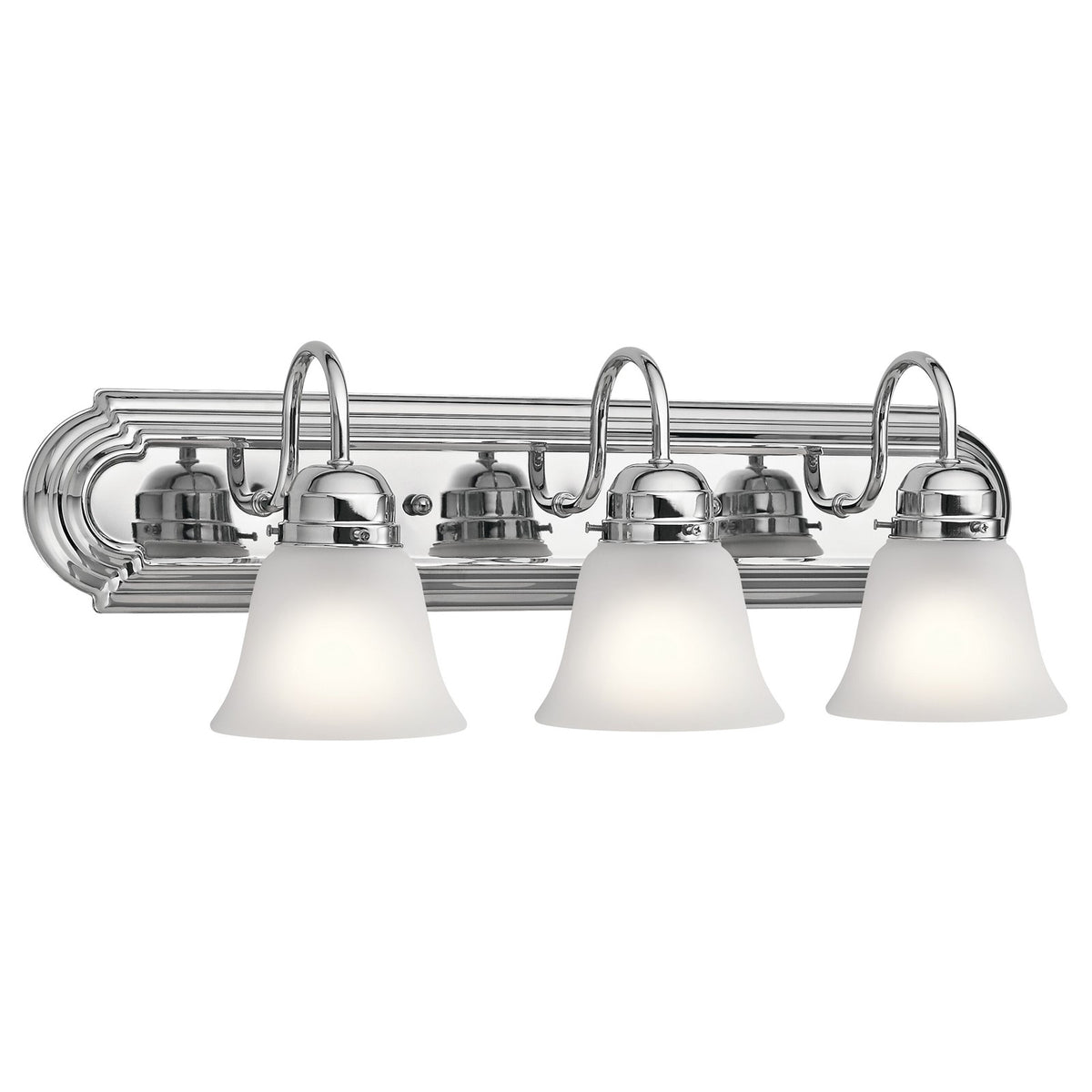 Kichler 3-Light Bathroom Vanity Light | Traditional Chrome Finish | Bathroom Vanity & Powder Room | 24 x 8 x 8 in | Model 5337CHS