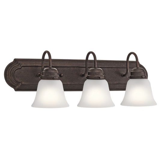 Kichler 3-Light Bath Vanity Light | Traditional Tannery Bronze | Bathroom Vanity & Hallway | 24 x 8 x 8 in | Model 5337TZS