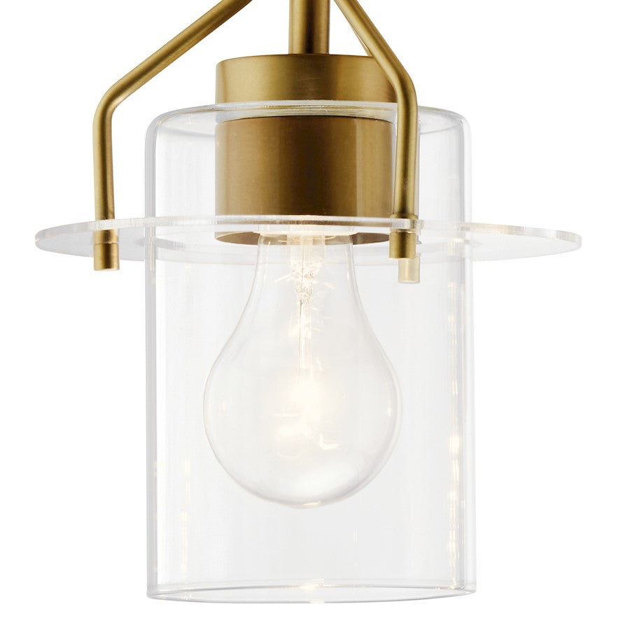 Kichler Everett 34in 4-Light Vanity Light | Brushed Brass Steel with Clear Glass | Bathroom Vanity & Powder Room Light | 4x75W A19 | Model 55080NBR
