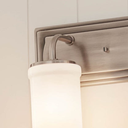 Kichler Vetivene 2-Light 15.25in Vanity Light | Classic Pewter Steel & Opal Glass | Bathroom Vanity & Powder Room Light | Model 55130CLP