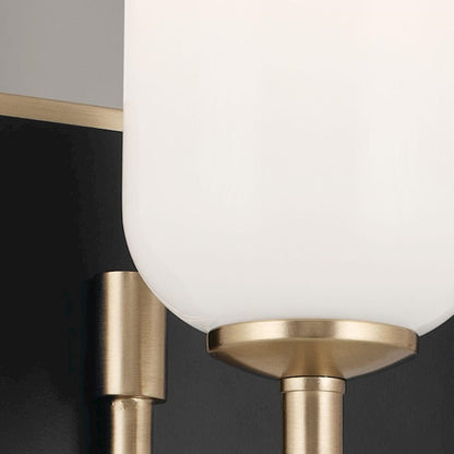 Kichler Solia 24in 3-Light Vanity Light | Champagne Bronze & Black with Opal Glass | Bathroom Vanity Light | Dimmable | Model 55163CPZ