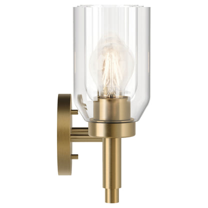 Kichler Madden 24in 3-Light Vanity Light | Modern Champagne Bronze and Clear Glass | Bathroom & Powder Room | 24 x 10 x 5 in | Model 55185CPZ