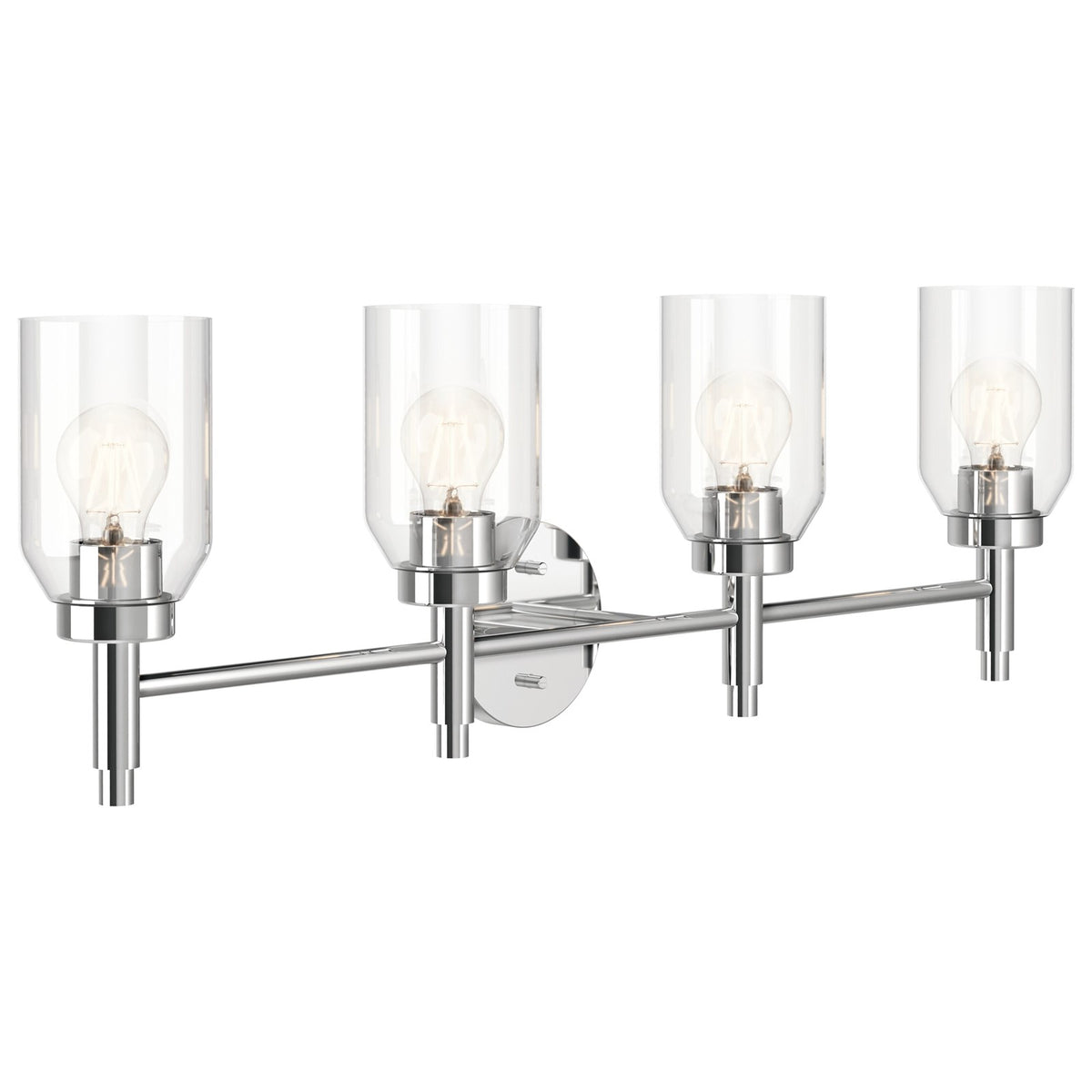 Kichler Madden 34in 4-Light Bathroom Vanity | Modern Chrome and Clear Glass | Bathroom Vanity Light | 34 x 10.5 in | Model 55186CH