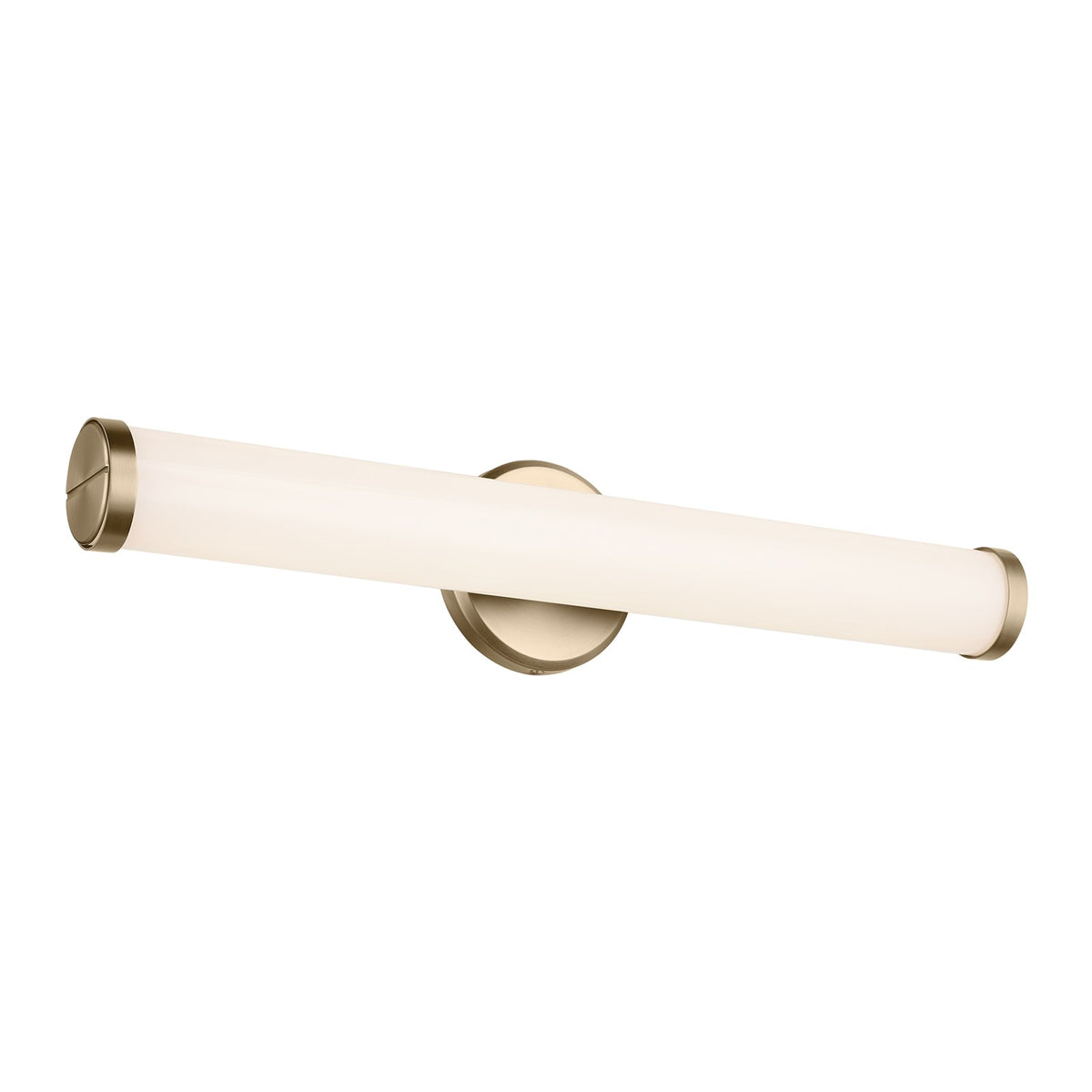 Kichler Rosh 24in 1-Light Linear Bath | Modern Champagne Bronze Steel & White Glass | Bathroom Vanity & Hallway | 5 in H | Model 55188CPZLED