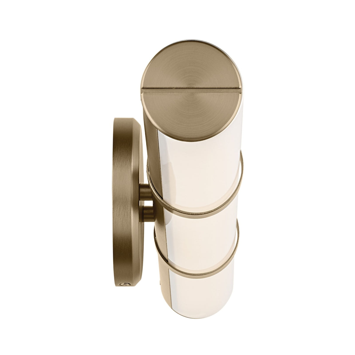 Kichler Rosh 24in 1-Light Linear Bath | Modern Champagne Bronze Steel & White Glass | Bathroom Vanity & Hallway | 5 in H | Model 55188CPZLED