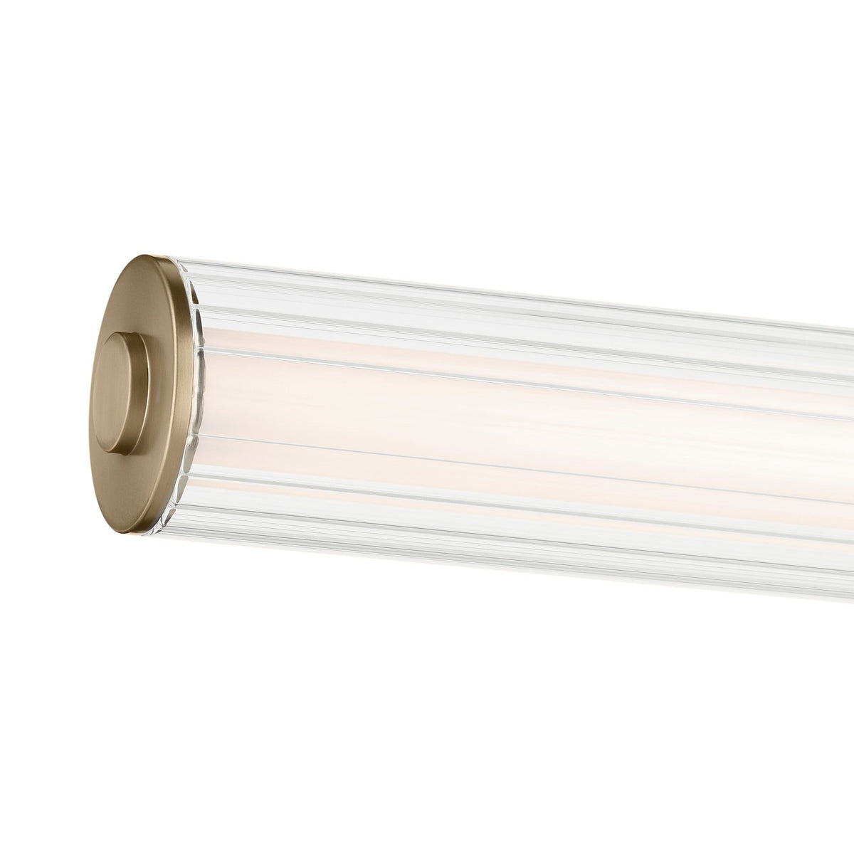 Kichler Laurene 27in 2-Light Linear Bath | Modern Champagne Bronze and Clear Fluted Glass | Bathroom Vanity & Hallway | Model 55196CPZLED