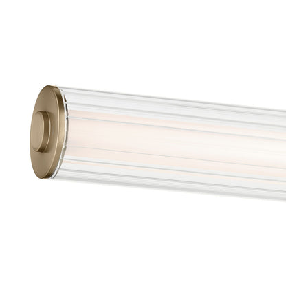 Kichler Laurene 27in 2-Light Linear Bath | Modern Champagne Bronze and Clear Fluted Glass | Bathroom Vanity & Hallway | Model 55196CPZLED