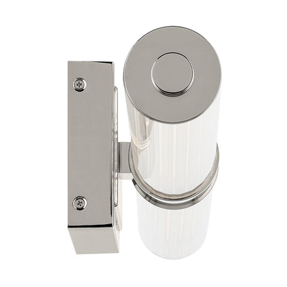 Kichler Laurene 31in 2-Light Linear Bath | Modern Polished Nickel and Clear Fluted Glass | Bathroom Vanity | 31 x 5 in, 2450 Lumens | Model 55197PNLED