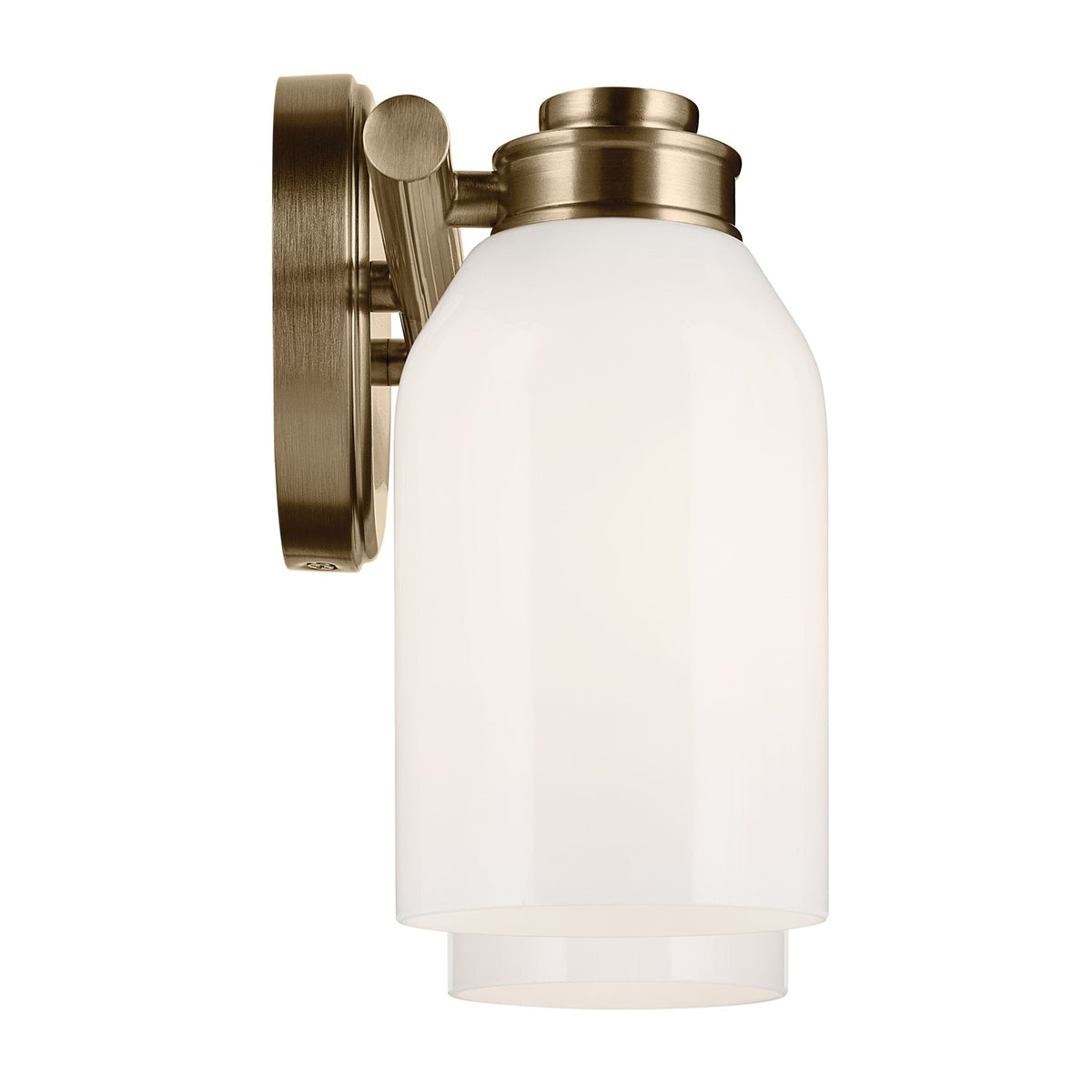 Kichler Shae 15in 2-Light Vanity Light | Modern Champagne Bronze and Cased Opal Glass | Bathroom & Powder Room | 15 x 5.5 x 9 in | Model 55201CPZ