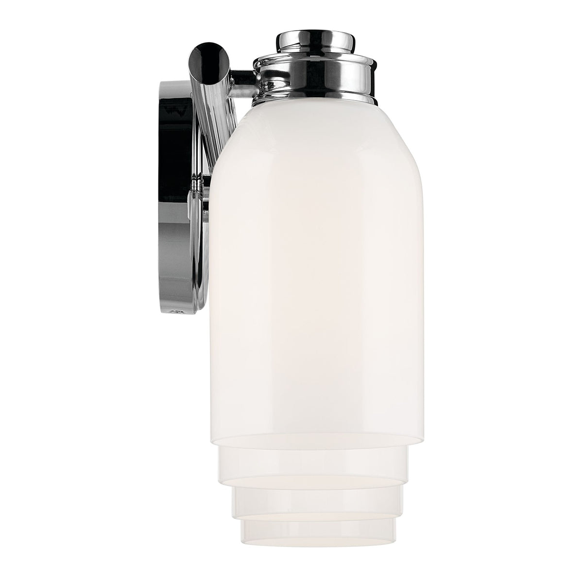 Kichler Shae 32in 4-Light Bathroom Vanity Light | Modern Chrome and Cased Opal Glass | Bathroom Vanity | 32 x 9 x 5.5 in | Model 55203CH
