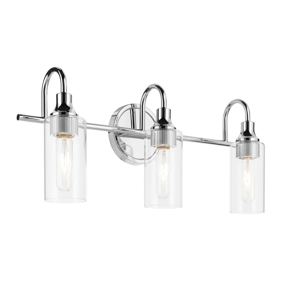 Kichler Kavi 23in 3-Light Vanity Light | Modern Chrome and Clear Glass | Bathroom Vanity | 23 x 10 in | Model 55211CH