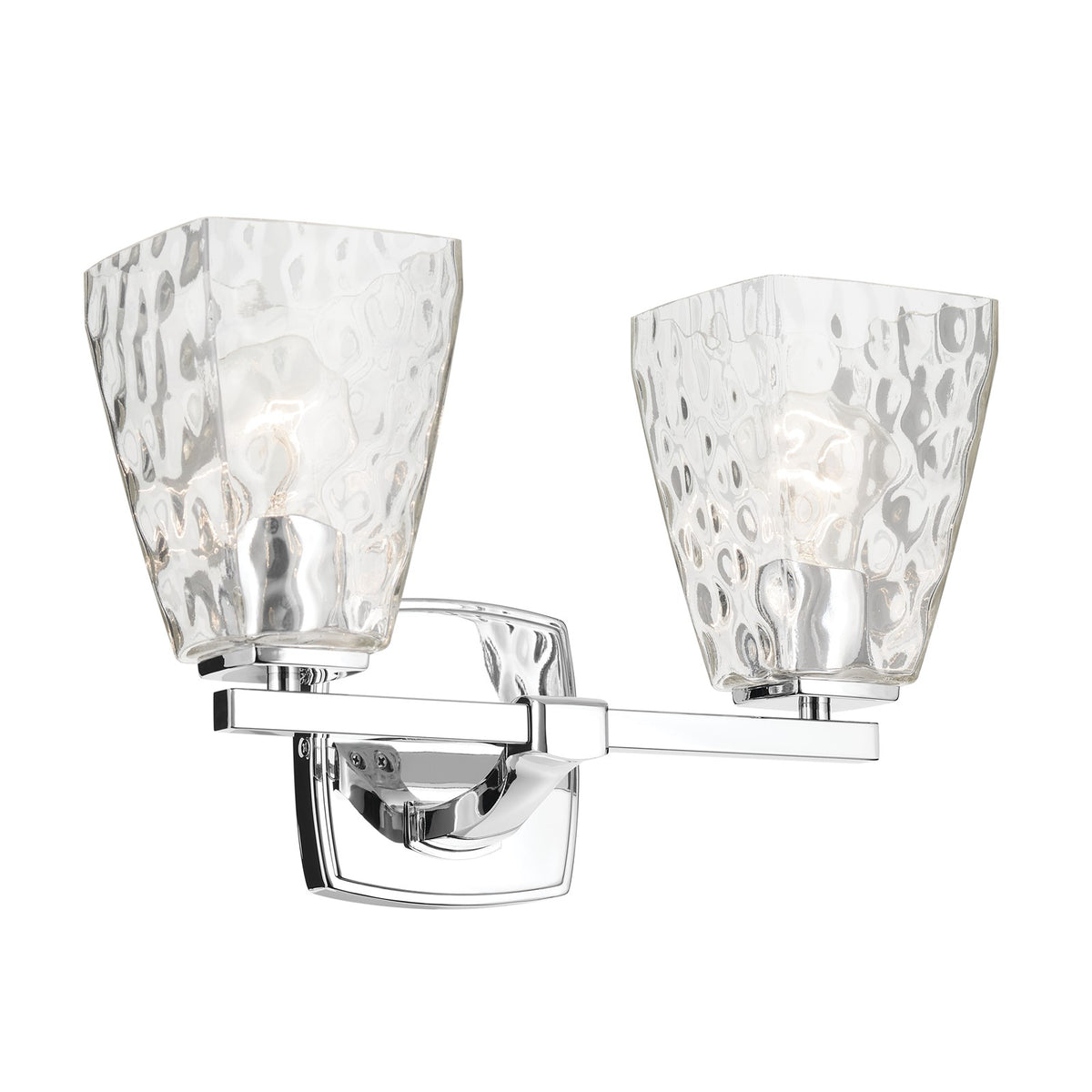 Kichler Marant 14in 2-Light Vanity Light | Modern Chrome and Clear Water Glass | Bathroom Vanity | 14 x 9 in | Model 55215CHWTR