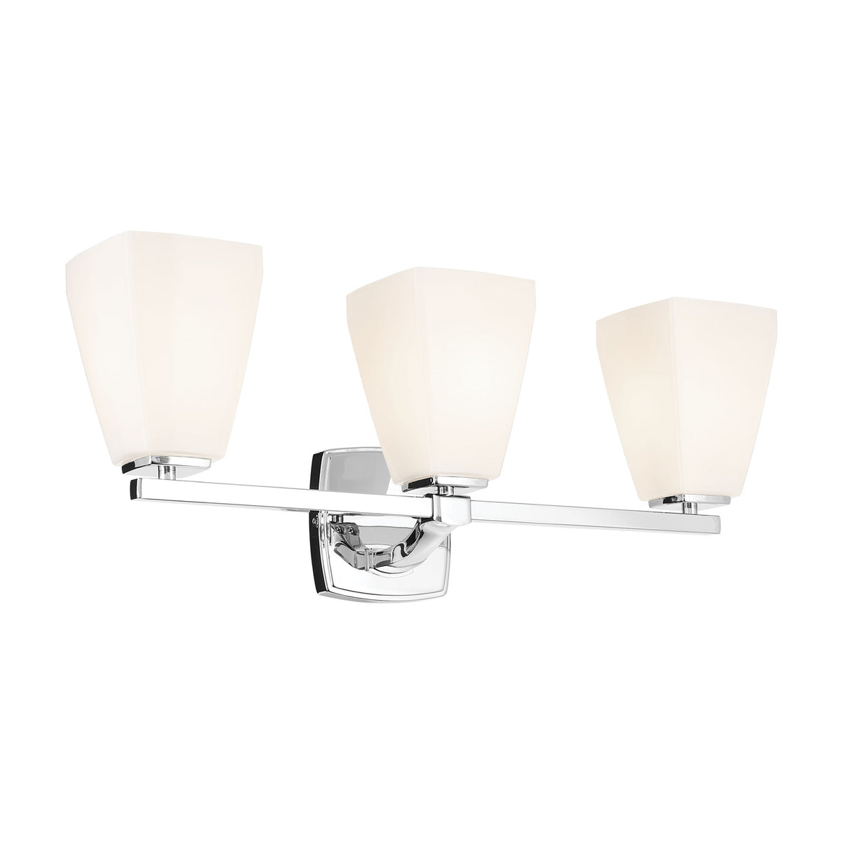 Kichler Marant 24in 3-Light Vanity Light | Modern Chrome and Cased Opal Glass | Bathroom Vanity | 23.75 x 9.5 x 6.75 in | Model 55216CH