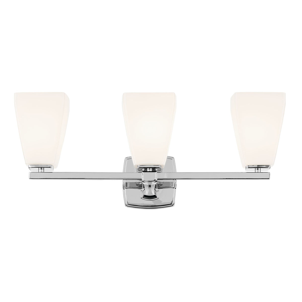 Kichler Marant 24in 3-Light Vanity Light | Modern Chrome and Cased Opal Glass | Bathroom Vanity | 23.75 x 9.5 x 6.75 in | Model 55216CH