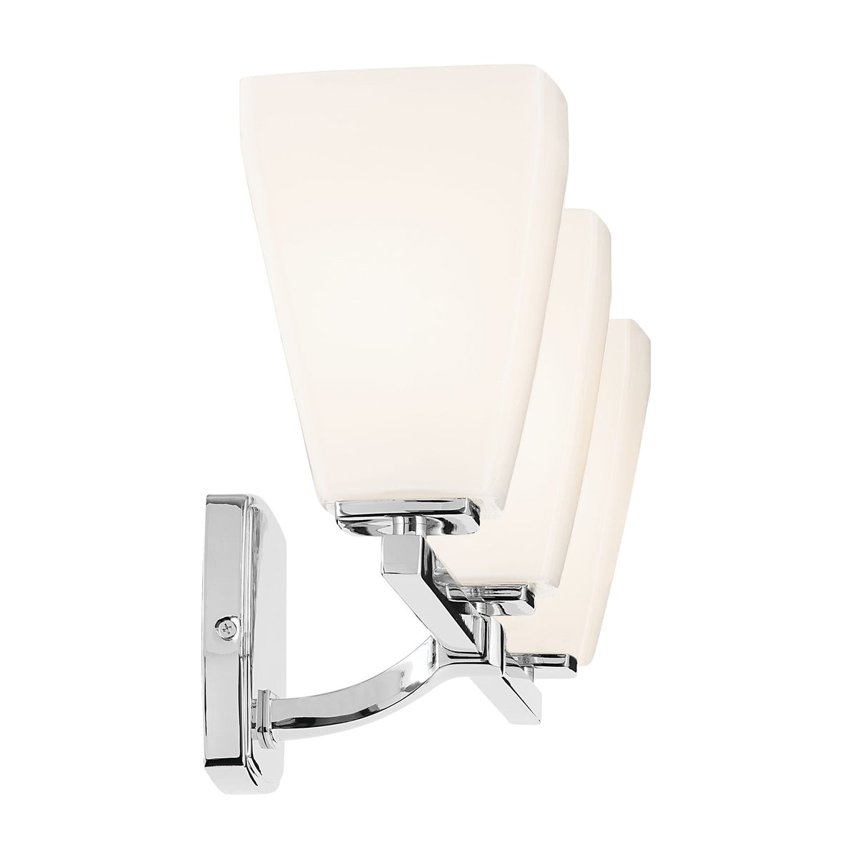 Kichler Marant 24in 3-Light Vanity Light | Modern Chrome and Cased Opal Glass | Bathroom Vanity | 23.75 x 9.5 x 6.75 in | Model 55216CH
