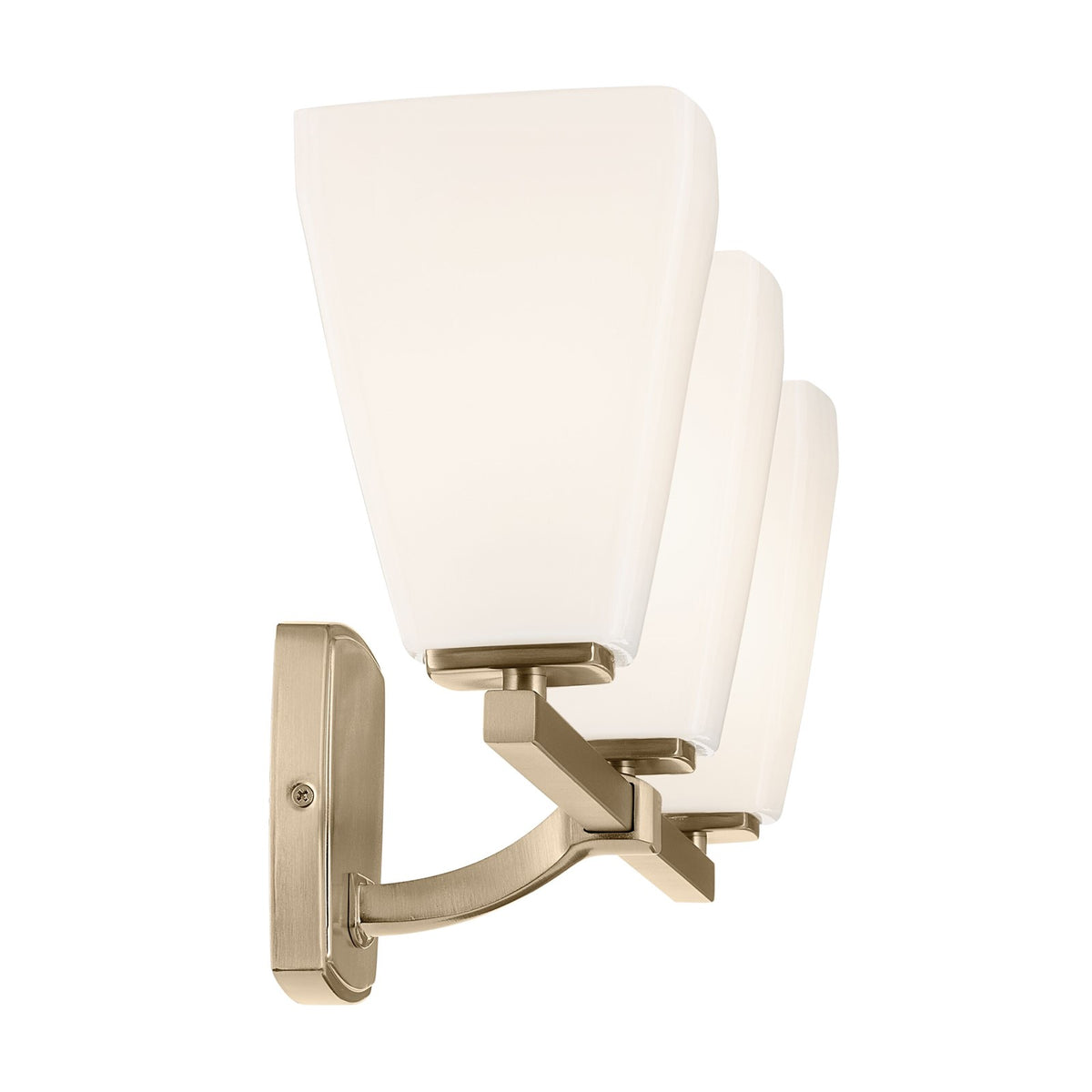 Kichler Marant 24in 3-Light Vanity Light | Modern Champagne Bronze and Cased Opal Glass | Bathroom & Powder Room | 23.75 x 9.5 in | Model 55216CPZ